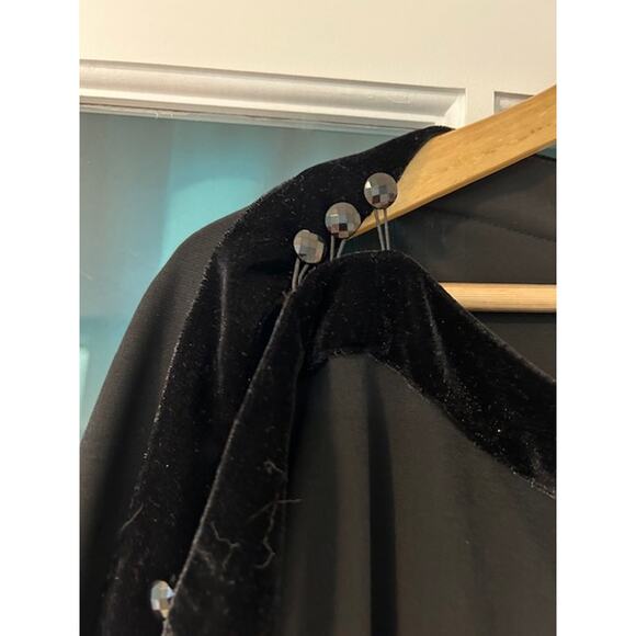 SOFT SURROUNDINGS Tunic Black Boat Neck Dressy Night Out Party Velvet Velour 1X - Picture 6 of 11